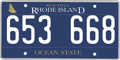RI license plate 653668