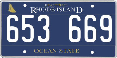 RI license plate 653669