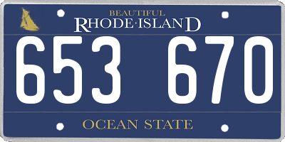RI license plate 653670