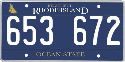 RI license plate 653672