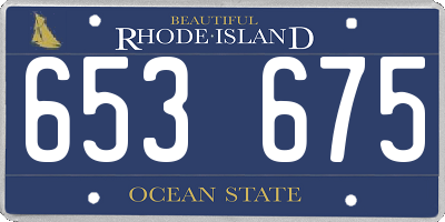 RI license plate 653675