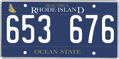 RI license plate 653676