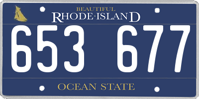 RI license plate 653677