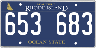 RI license plate 653683