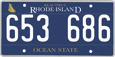 RI license plate 653686