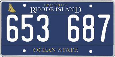 RI license plate 653687