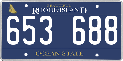 RI license plate 653688