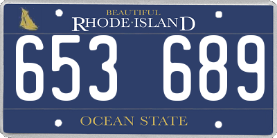 RI license plate 653689
