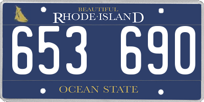 RI license plate 653690