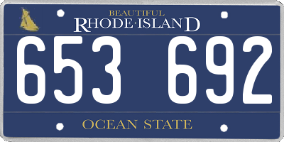 RI license plate 653692