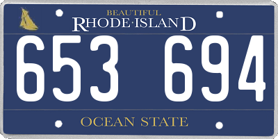 RI license plate 653694