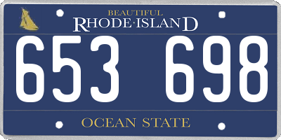 RI license plate 653698