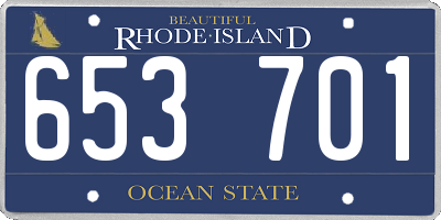 RI license plate 653701