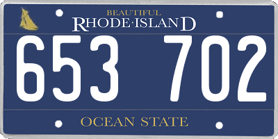RI license plate 653702