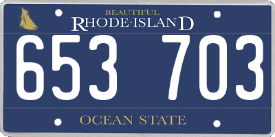 RI license plate 653703