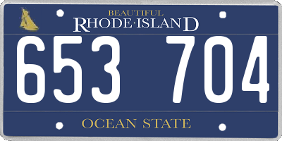 RI license plate 653704
