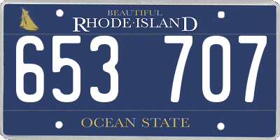 RI license plate 653707