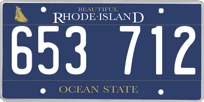 RI license plate 653712