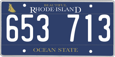 RI license plate 653713