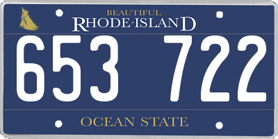 RI license plate 653722