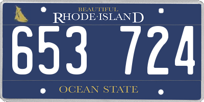 RI license plate 653724