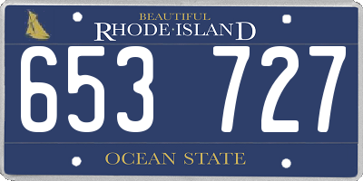 RI license plate 653727