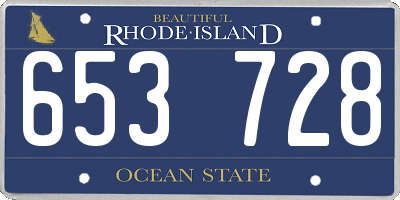 RI license plate 653728