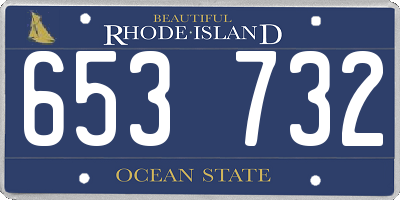 RI license plate 653732
