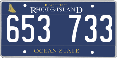 RI license plate 653733