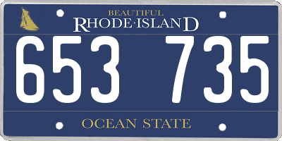 RI license plate 653735