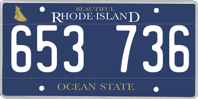 RI license plate 653736