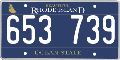 RI license plate 653739