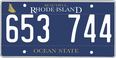 RI license plate 653744