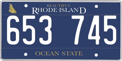 RI license plate 653745