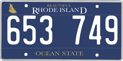 RI license plate 653749