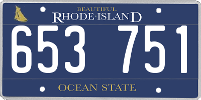 RI license plate 653751