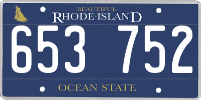 RI license plate 653752