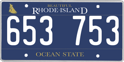 RI license plate 653753