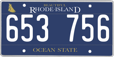 RI license plate 653756