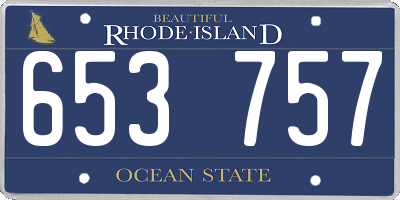 RI license plate 653757