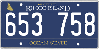 RI license plate 653758