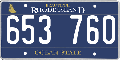 RI license plate 653760