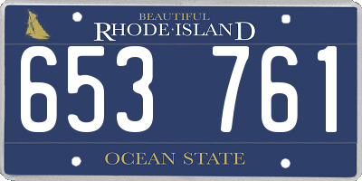 RI license plate 653761
