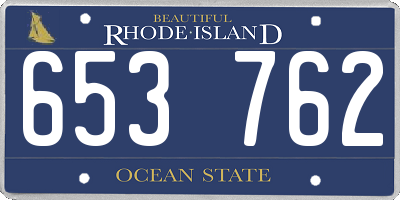 RI license plate 653762