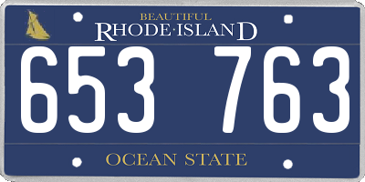 RI license plate 653763