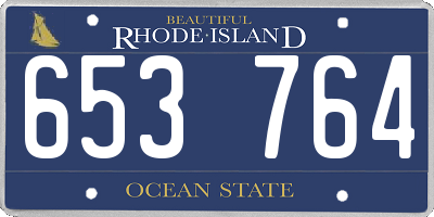 RI license plate 653764
