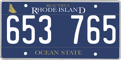 RI license plate 653765