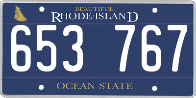 RI license plate 653767