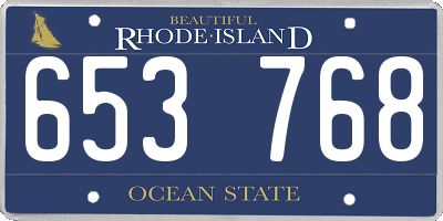 RI license plate 653768