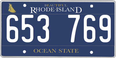 RI license plate 653769